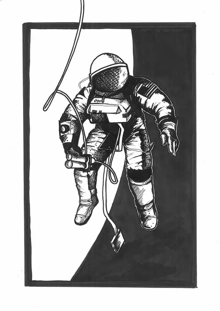 Ilustración «Astronauta» de HacheComics