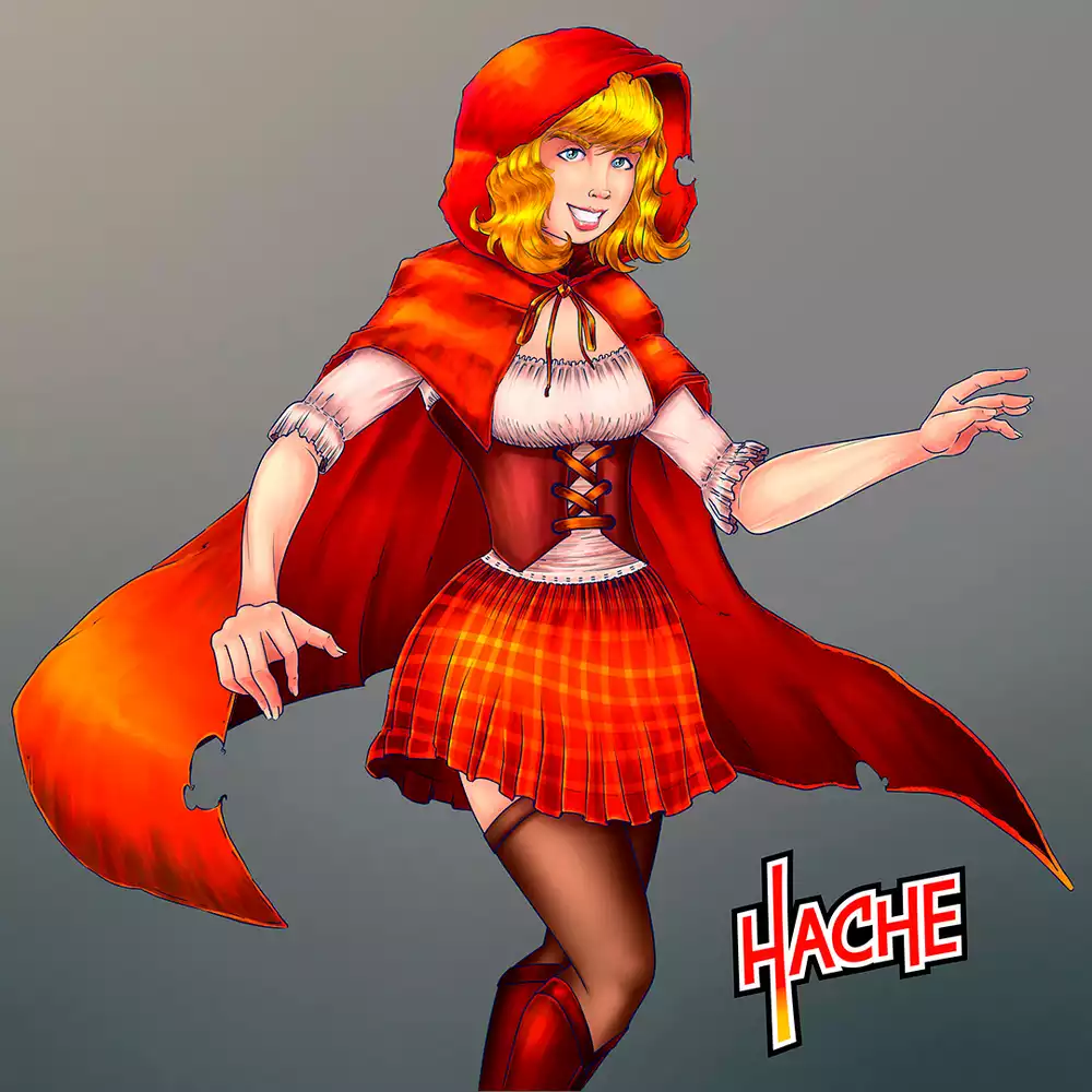 Ilustración «Caperuza Red» de HacheComics
