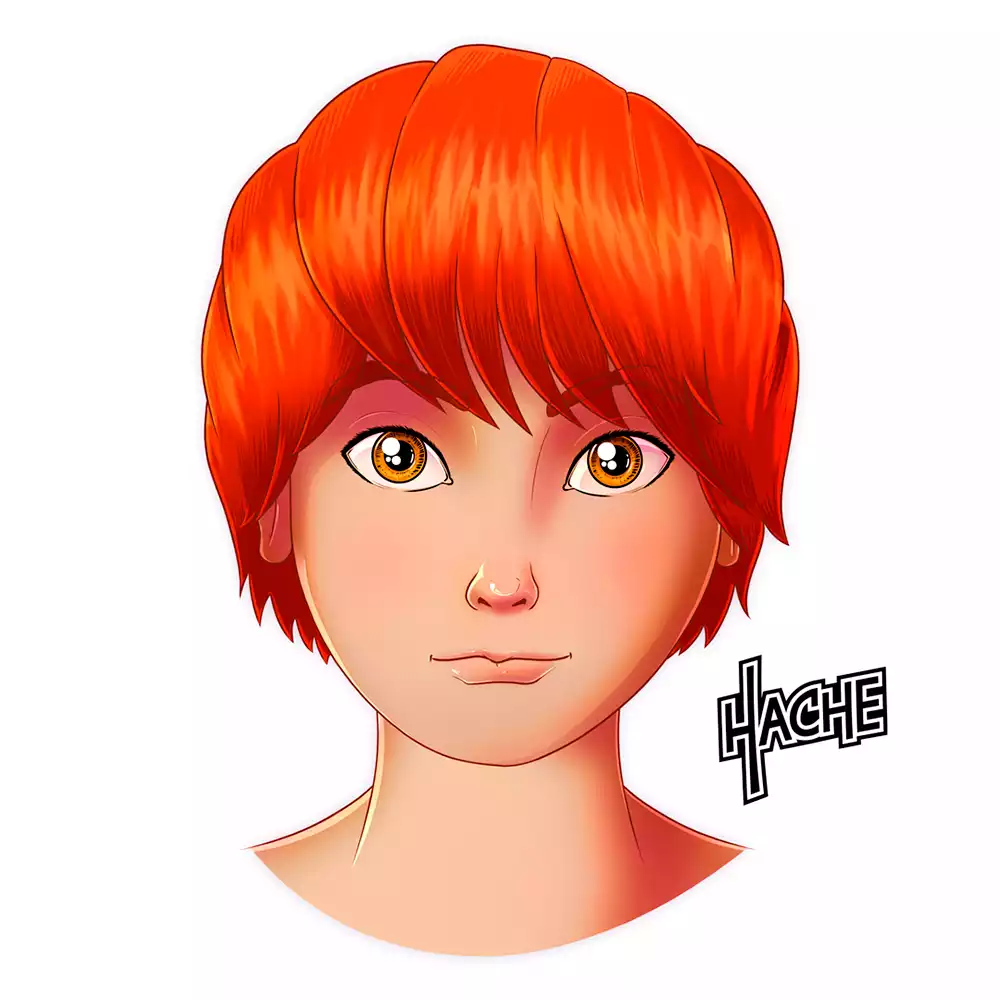 Ilustración «Niña Pelirroja» de HacheComics