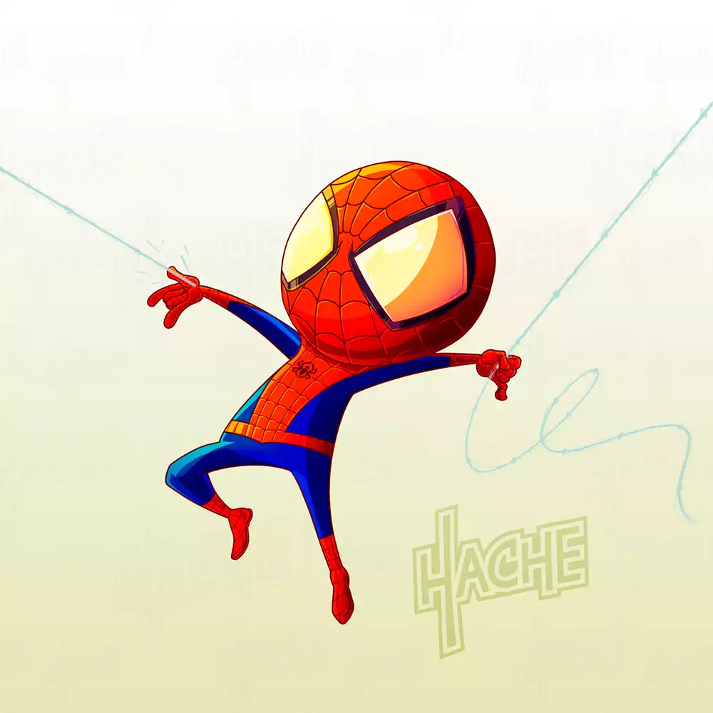 Ilustración «Spider Chibi» de HacheComics