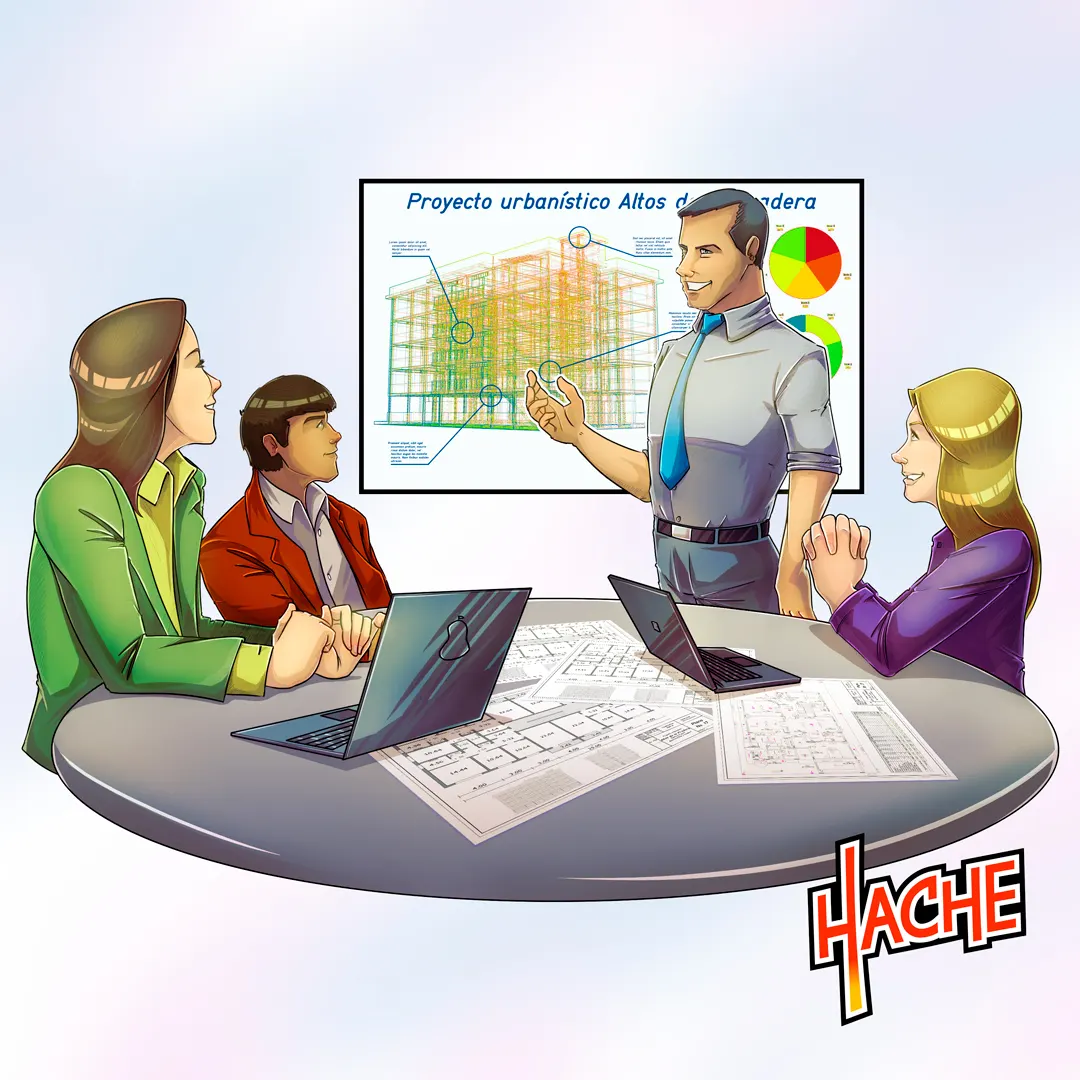 Ilustración «Proyecto de construcción» de HacheComics