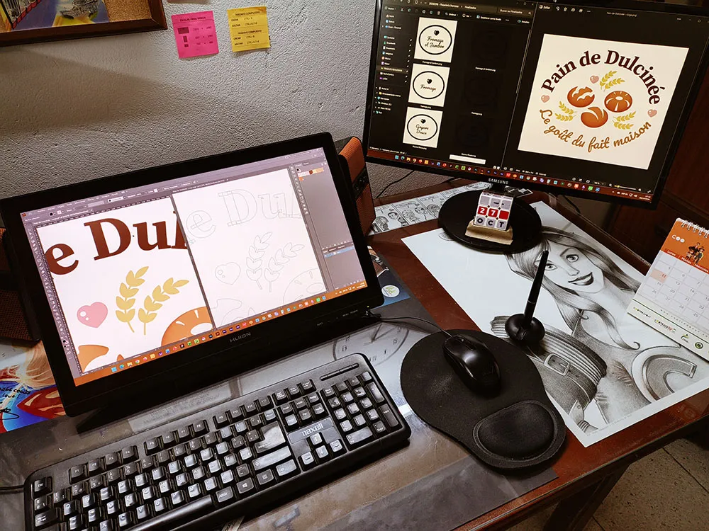 Computador de escritorio como equipo de diseño.